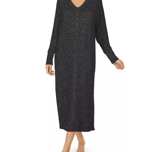 NWT Donna Karen Sweater Knit Caftan Sleep Shirt Night Gown Lounge Wear Sz XL - Picture 3 of 9